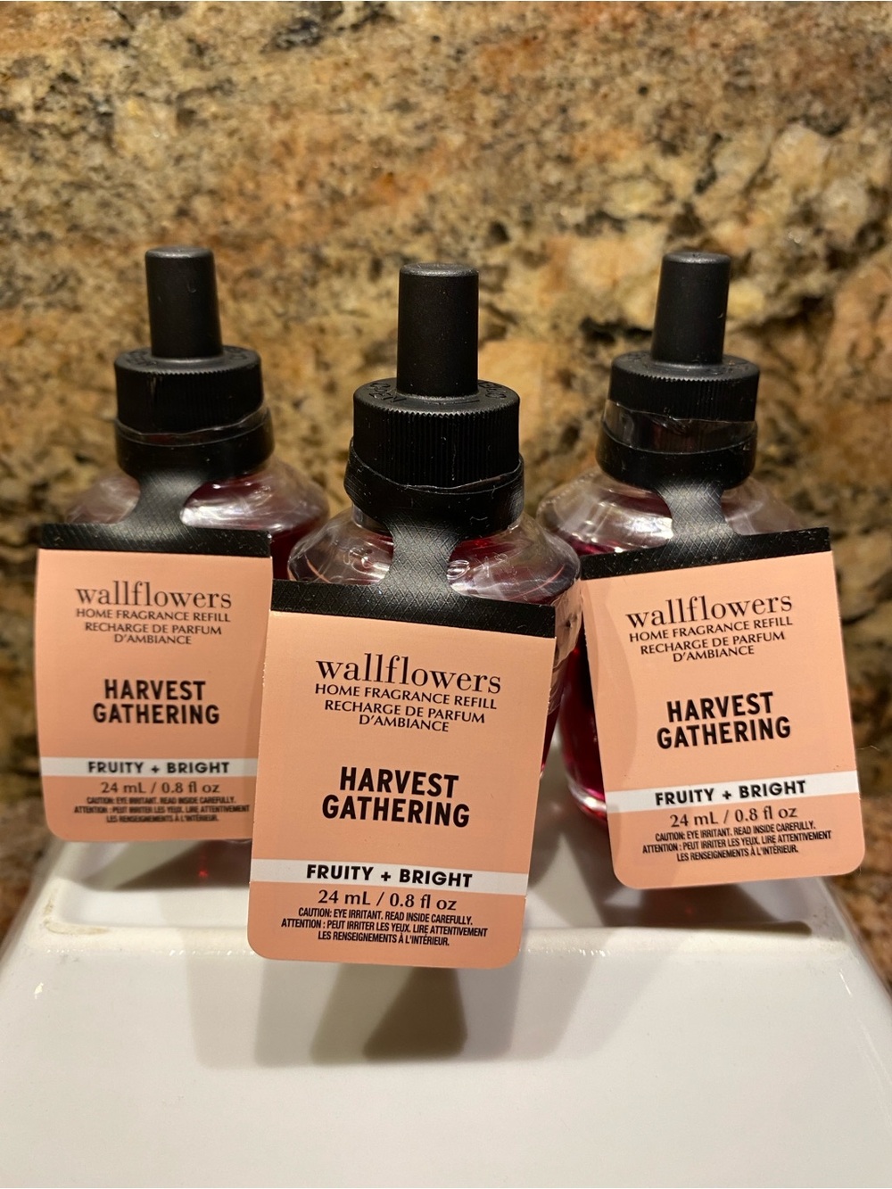 3) “HARVEST GATHERING” Wallflowers Home Fragrance Refills by B&BW, 0.8 fl oz NWT
